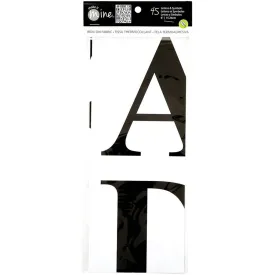 Alphabet Uppercase Iron-On Fabric Letters & Symbols Black/White