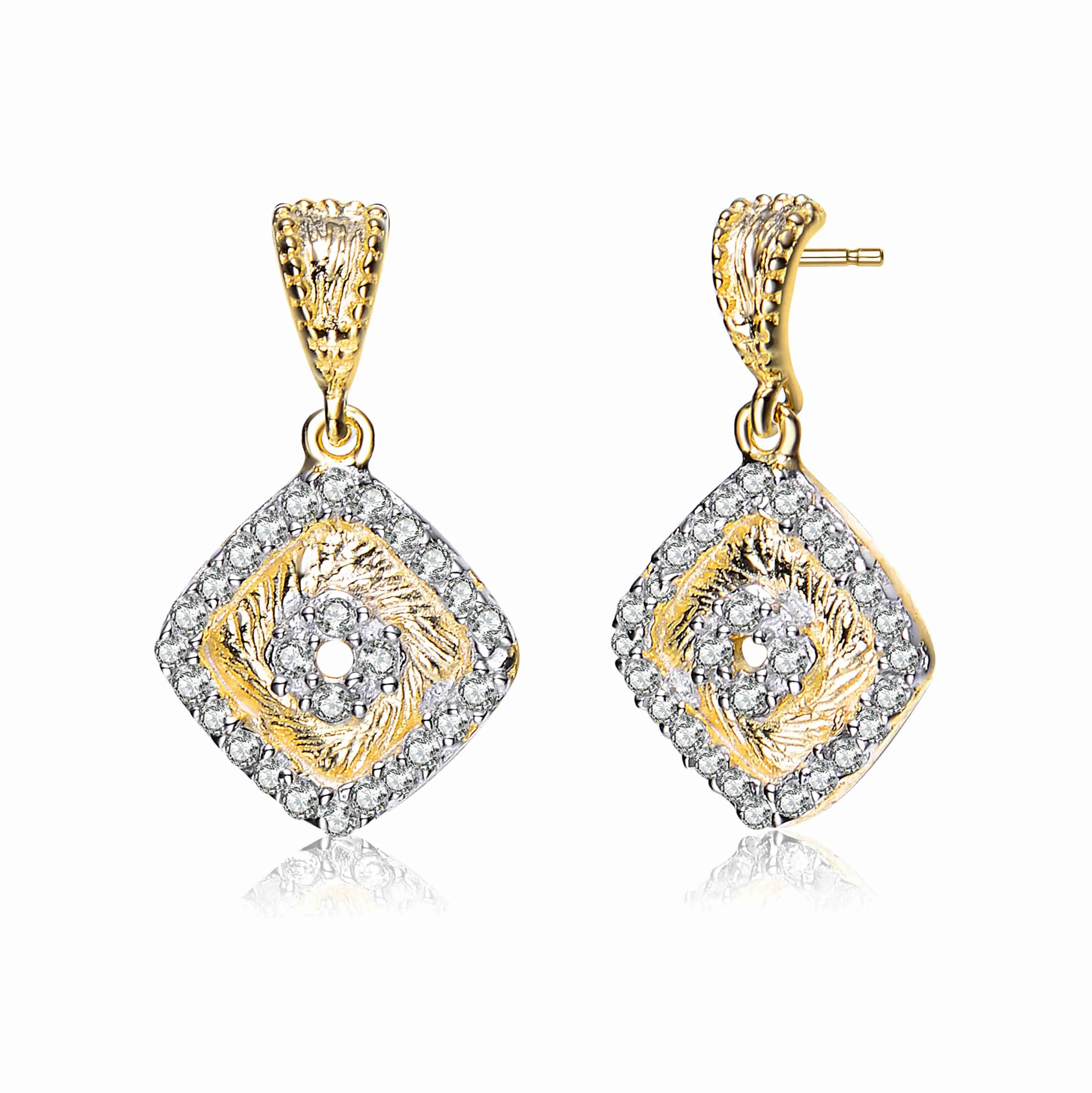 Aubrey Gold Plated Square Drop Earrings