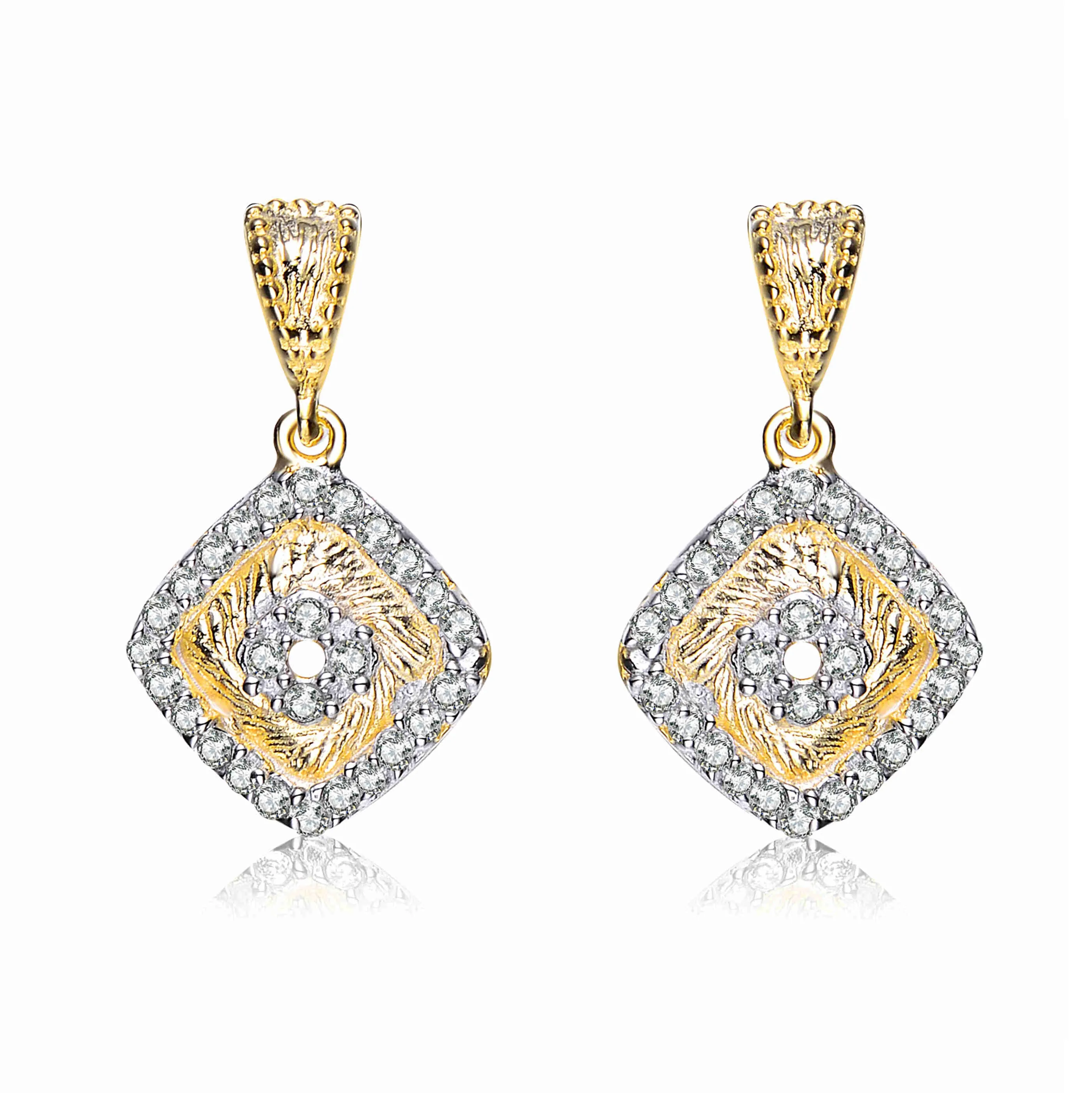 Aubrey Gold Plated Square Drop Earrings