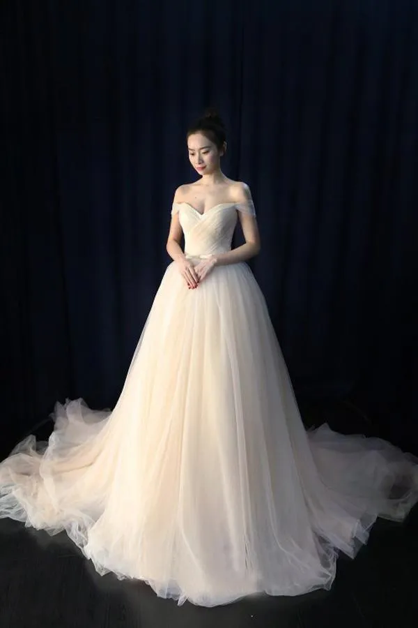 Ball Gown Tulle Sweetheart Lace up  Bowknot Wedding Dresses WD200