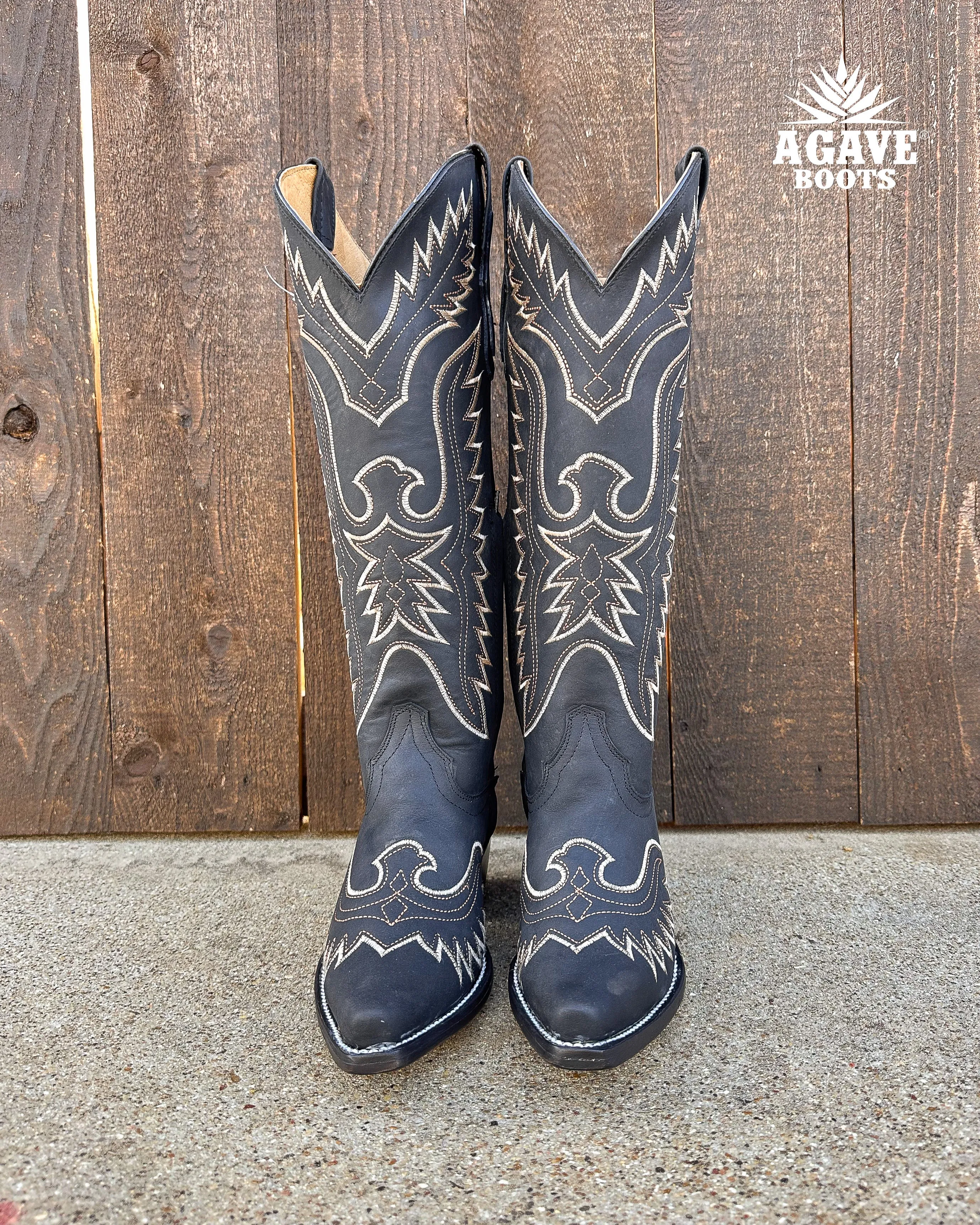 BLACK | WOMEN TALL COWBOY BOOTS