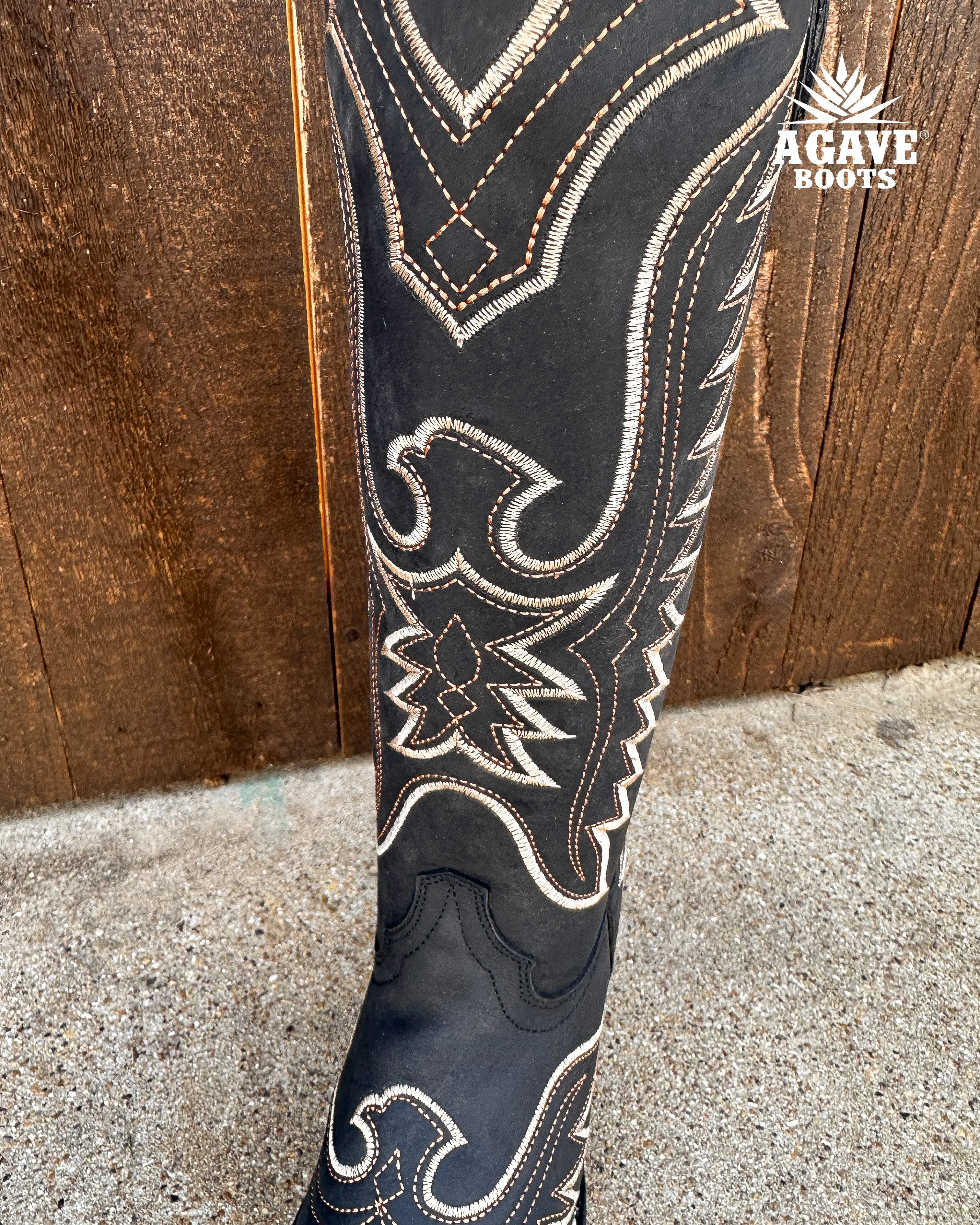 BLACK | WOMEN TALL COWBOY BOOTS