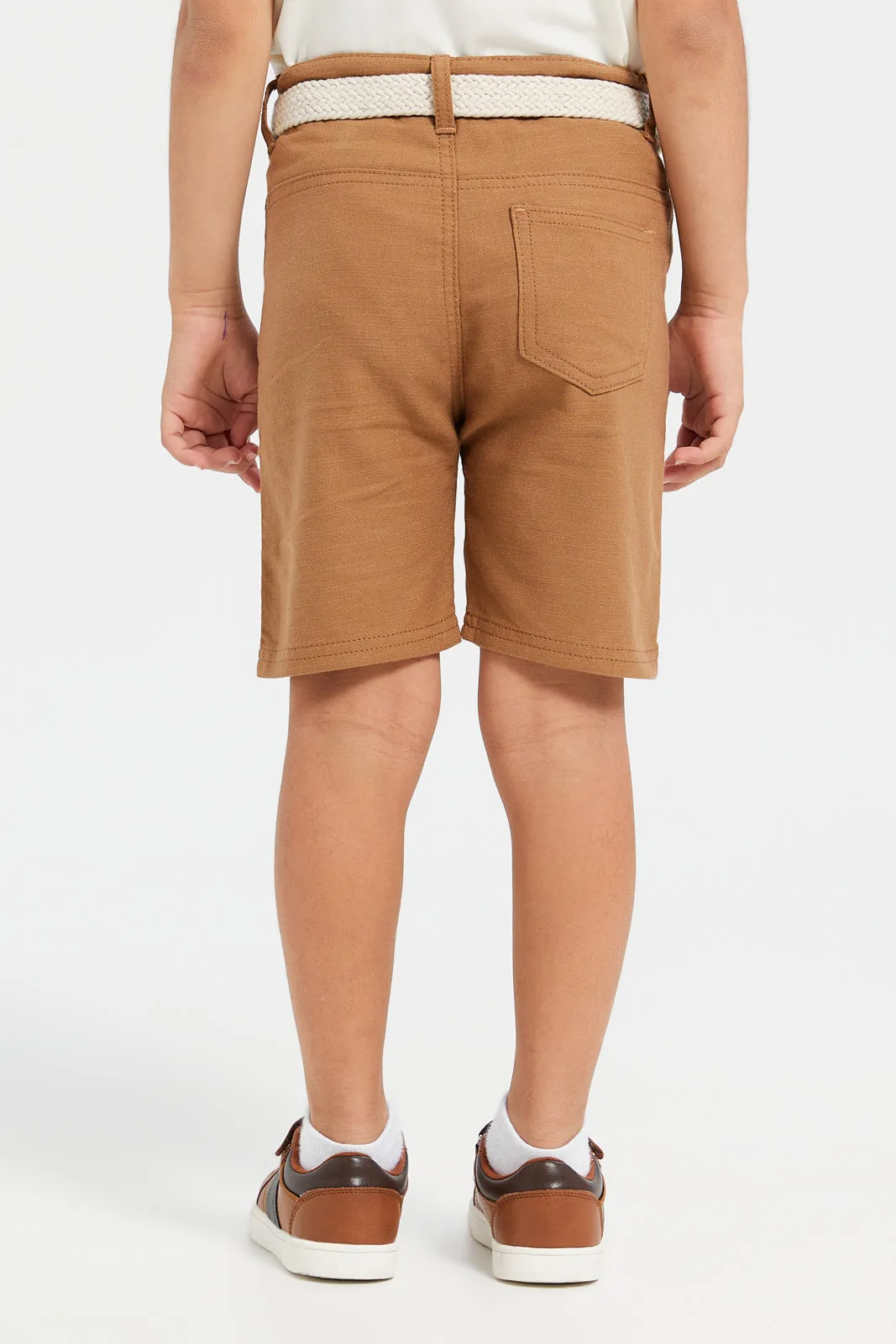 Boys Brown Belted Short