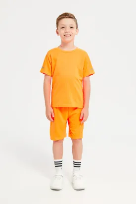 Boys Orange Active T-Shirt & Shorts Set (2 Piece)