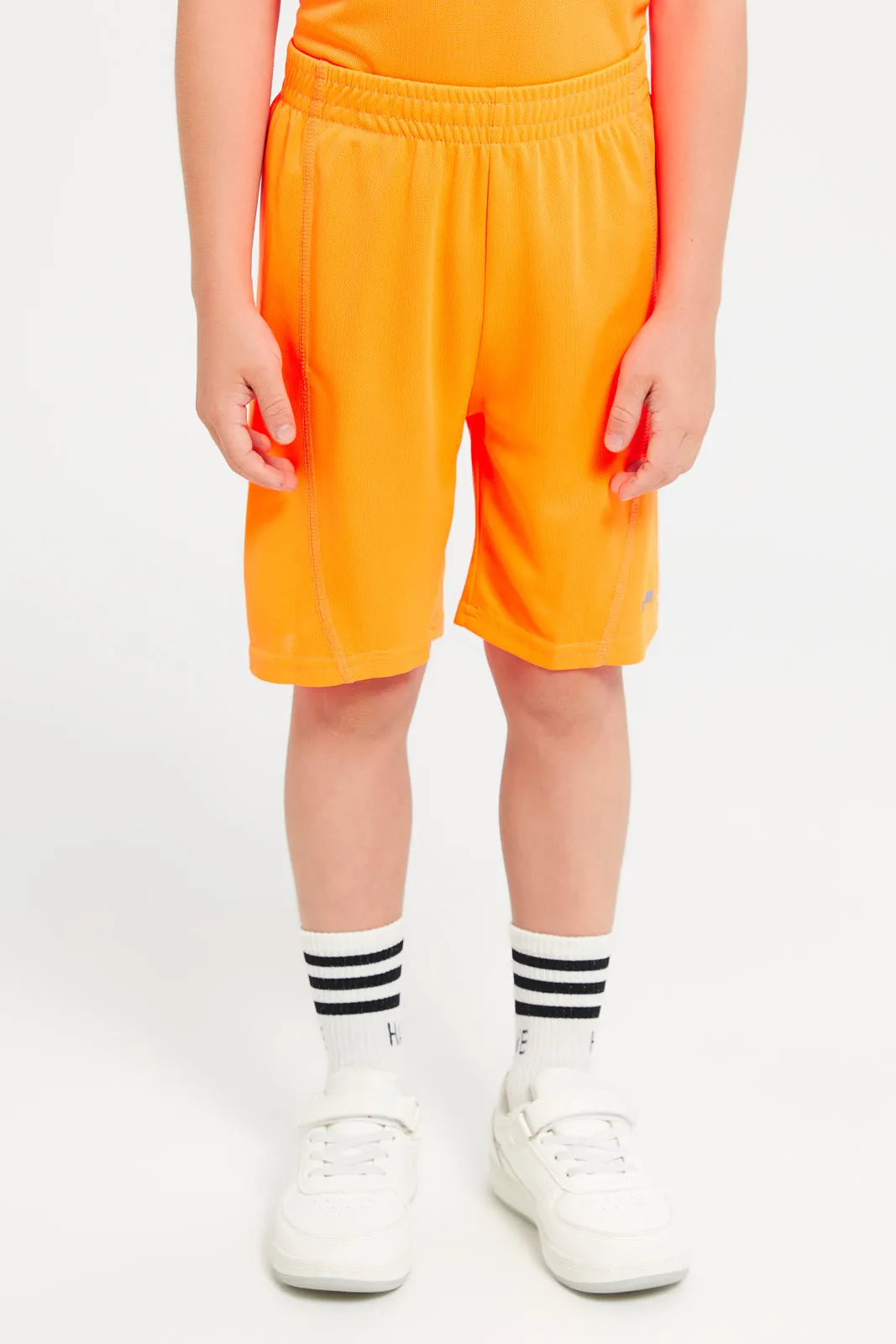 Boys Orange Active T-Shirt & Shorts Set (2 Piece)