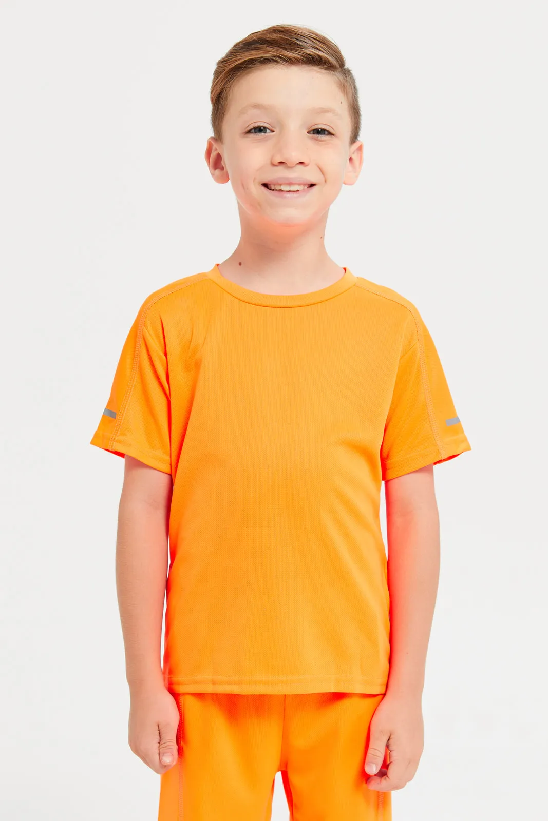 Boys Orange Active T-Shirt & Shorts Set (2 Piece)