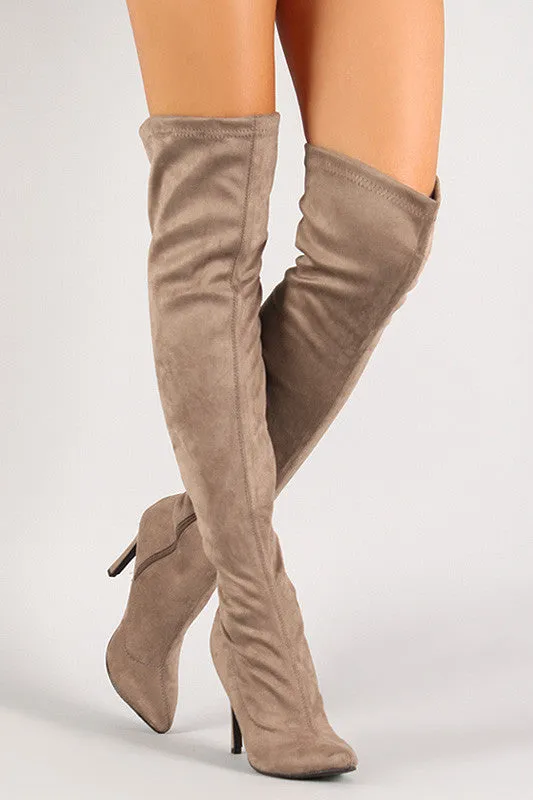 Breckelle Vegan Suede Stiletto Over-The-Knee Boot