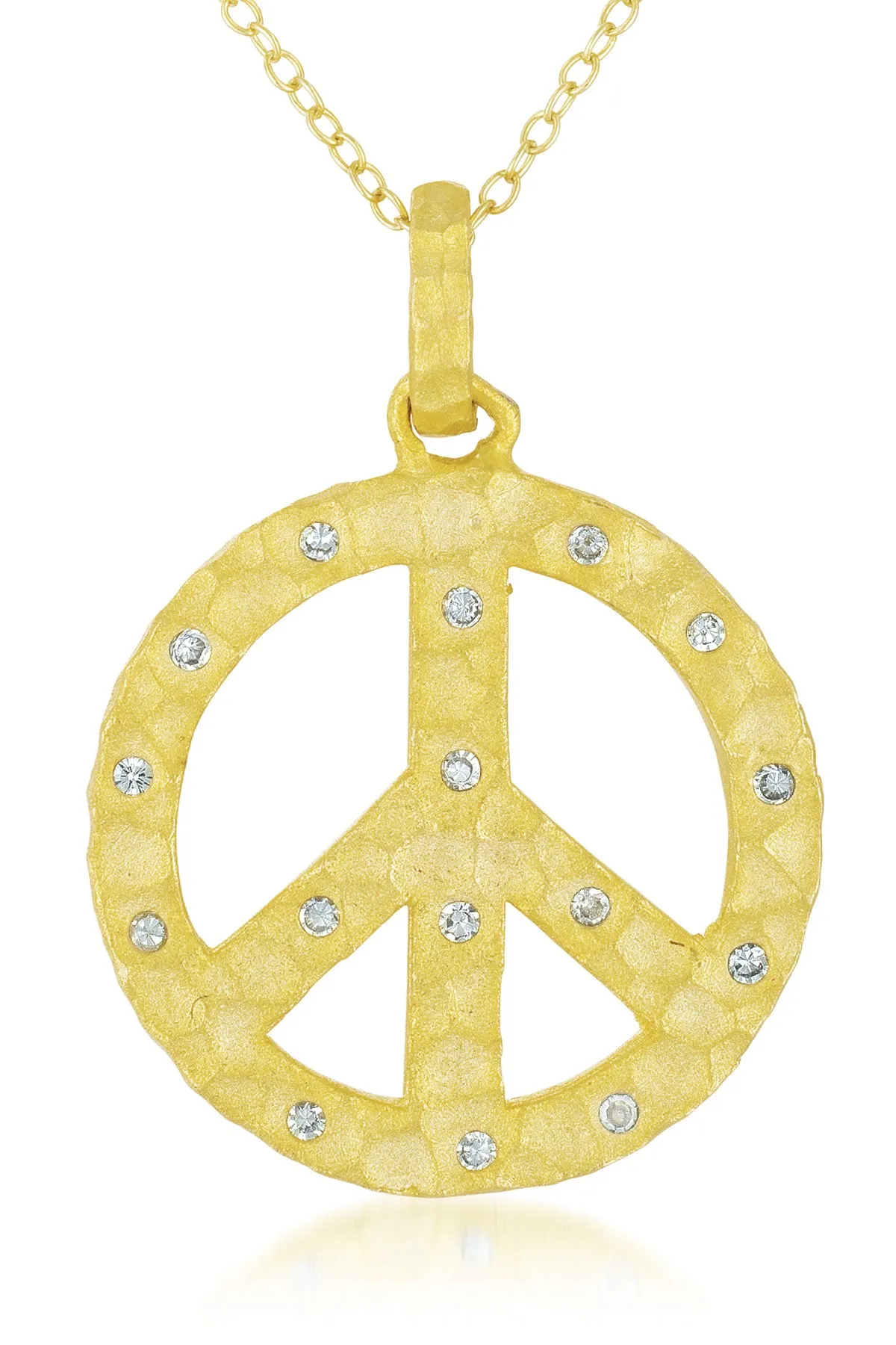 Charlotte Rose Plated Peace Symbol Drop Pendant