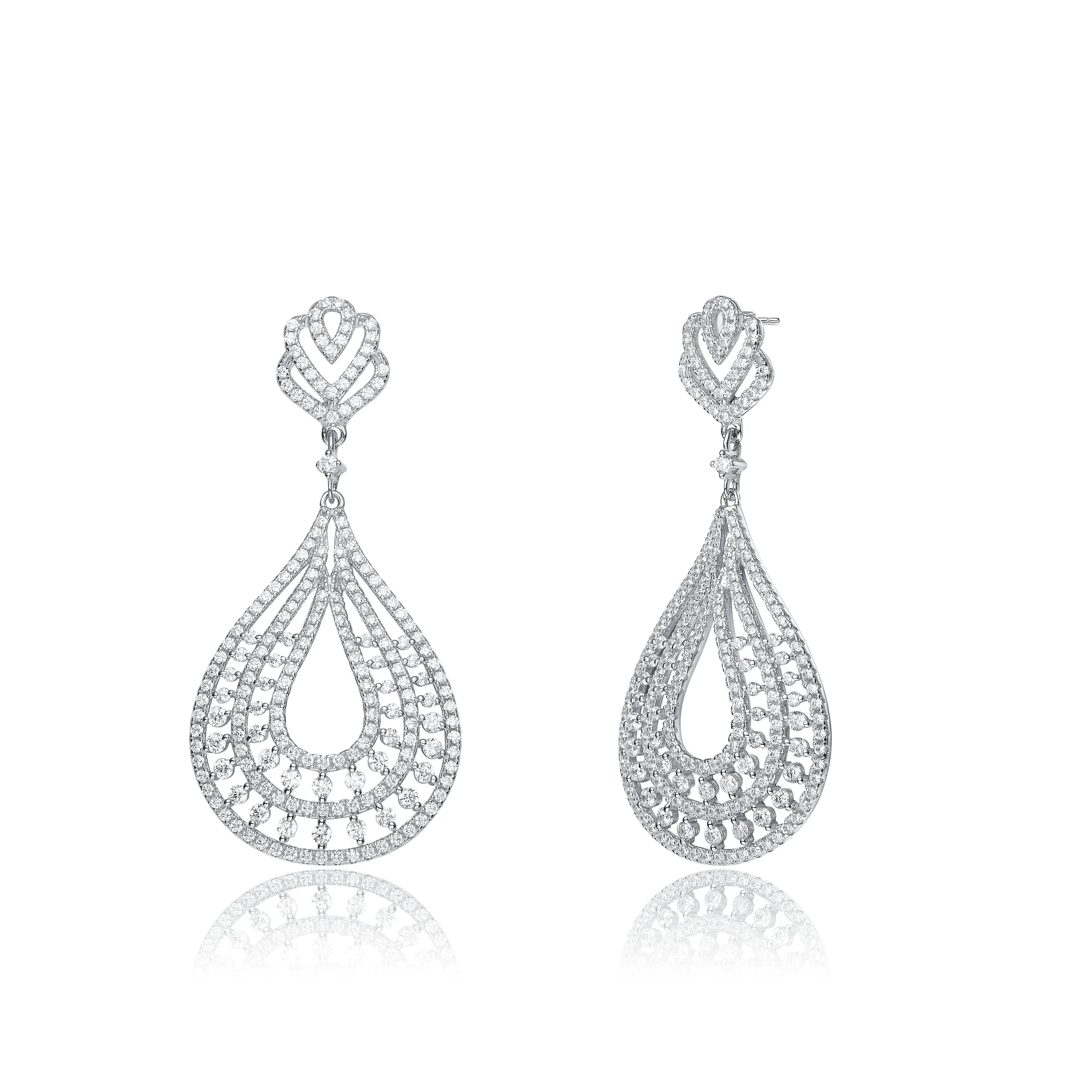 Emma  Open Pear Drop Earrings