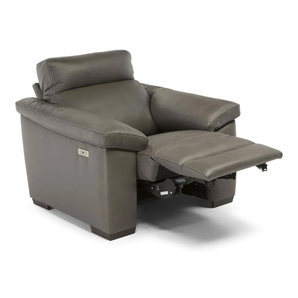 ESTREMO DARK GREY LEATHER RECLINER