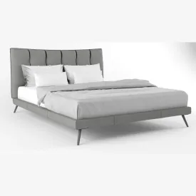 GALATICO QUEEN LIGHT GREY LEATHER BED