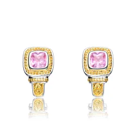 Gold Plated Pink Limited Time Special Earrings