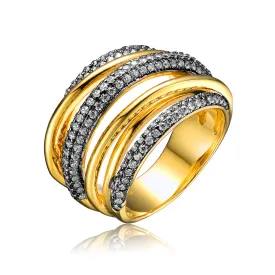 Gold-Plated Sterling Silver Cubic Zirconia Ring