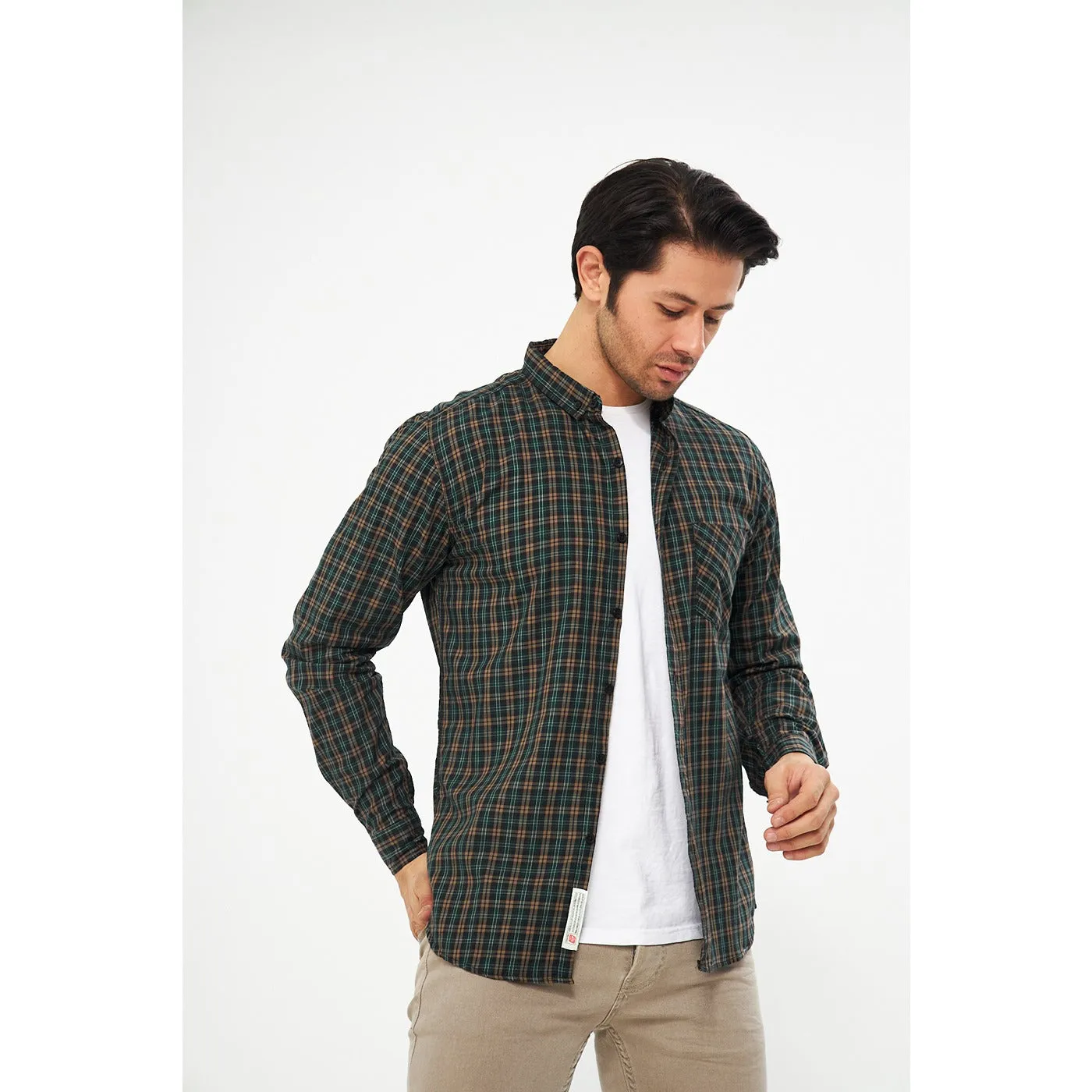 Green Check Casual Shirt