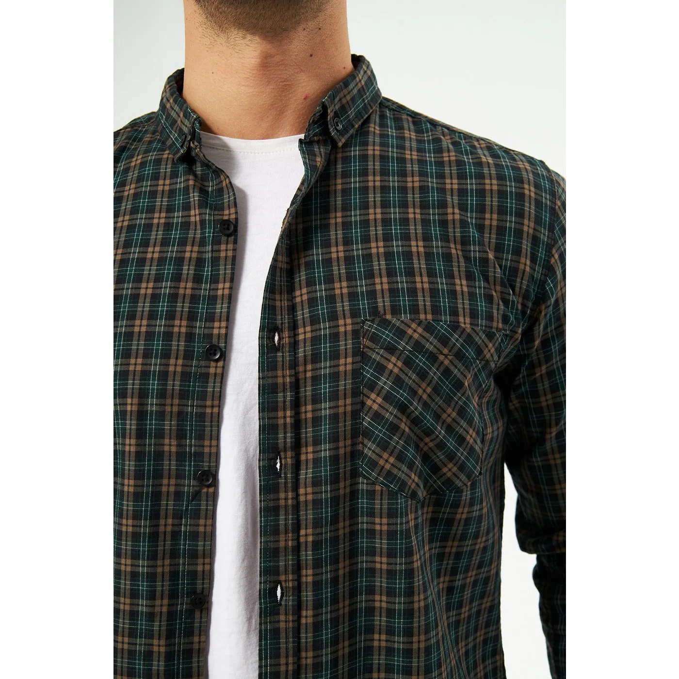 Green Check Casual Shirt