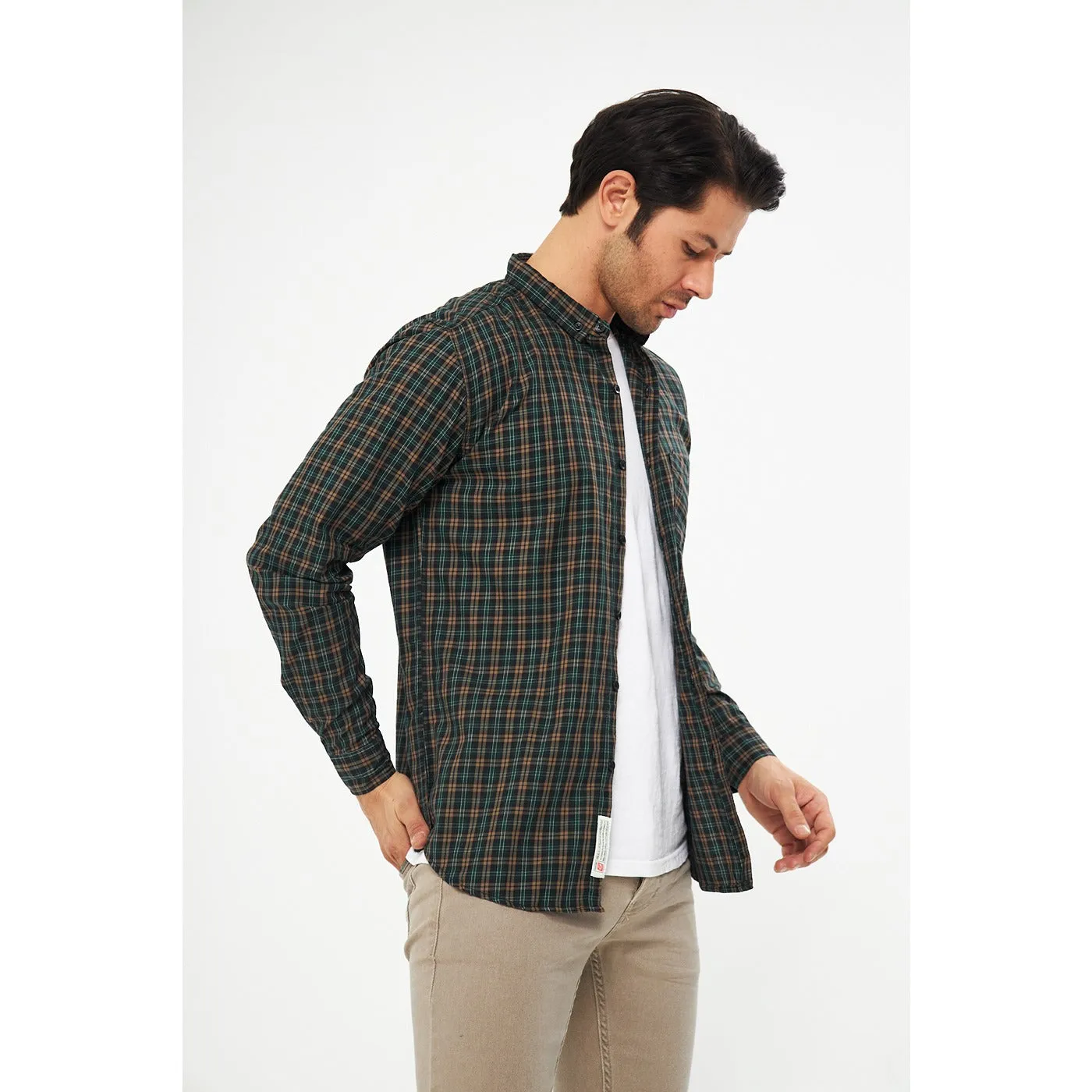 Green Check Casual Shirt