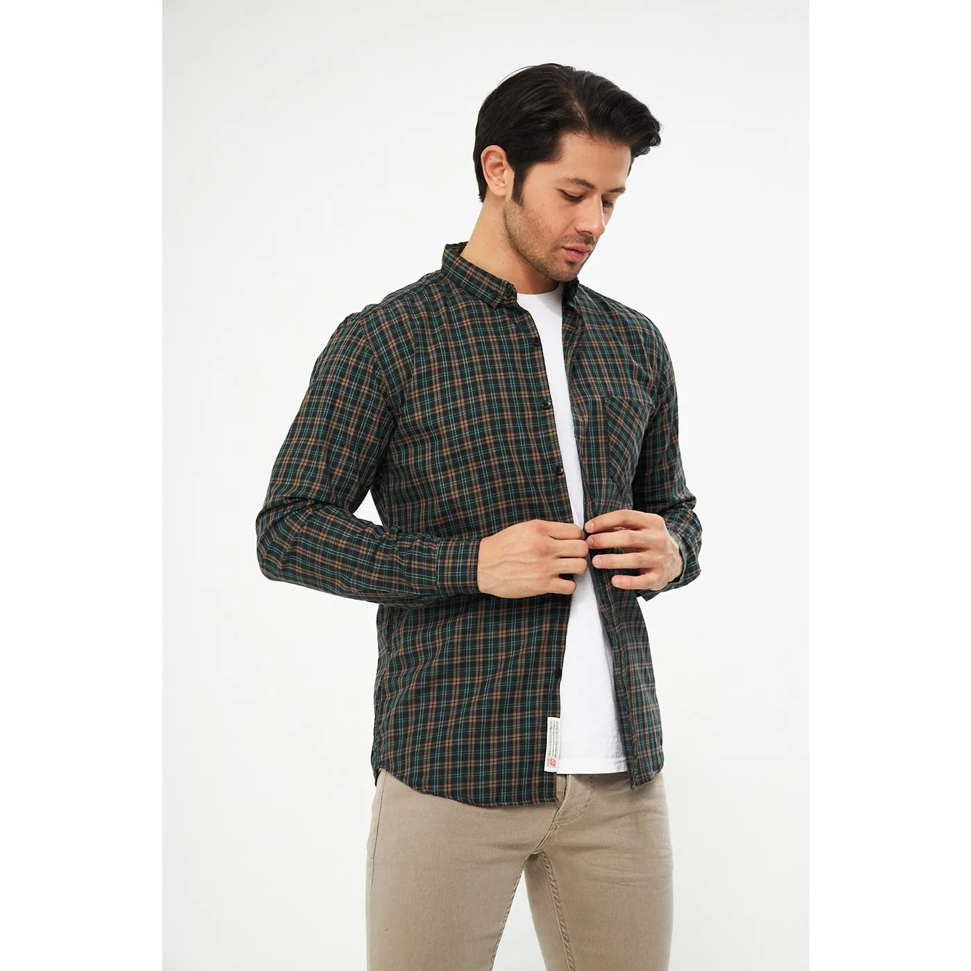 Green Check Casual Shirt