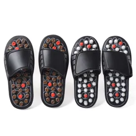 Hip trendy health massage shoes fold over closure jelly insole