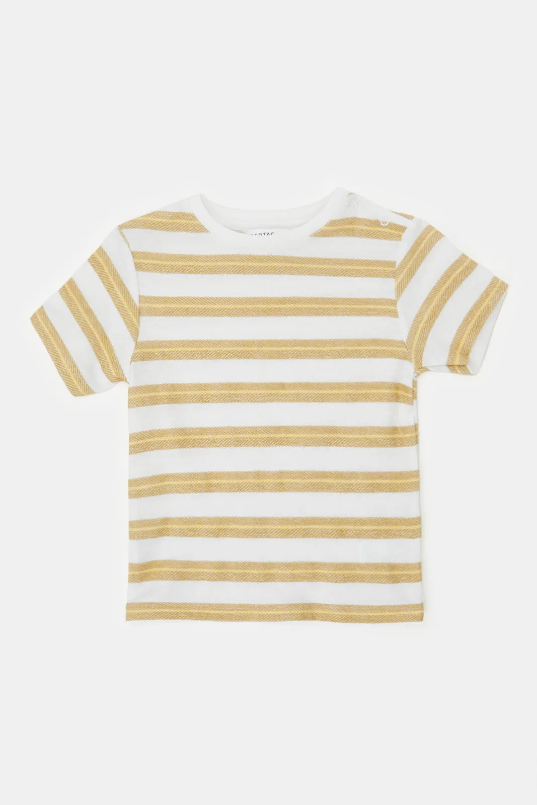 Infant Boys White Striped T-Shirt