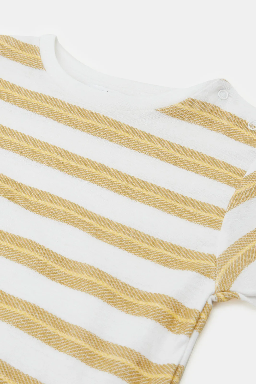 Infant Boys White Striped T-Shirt