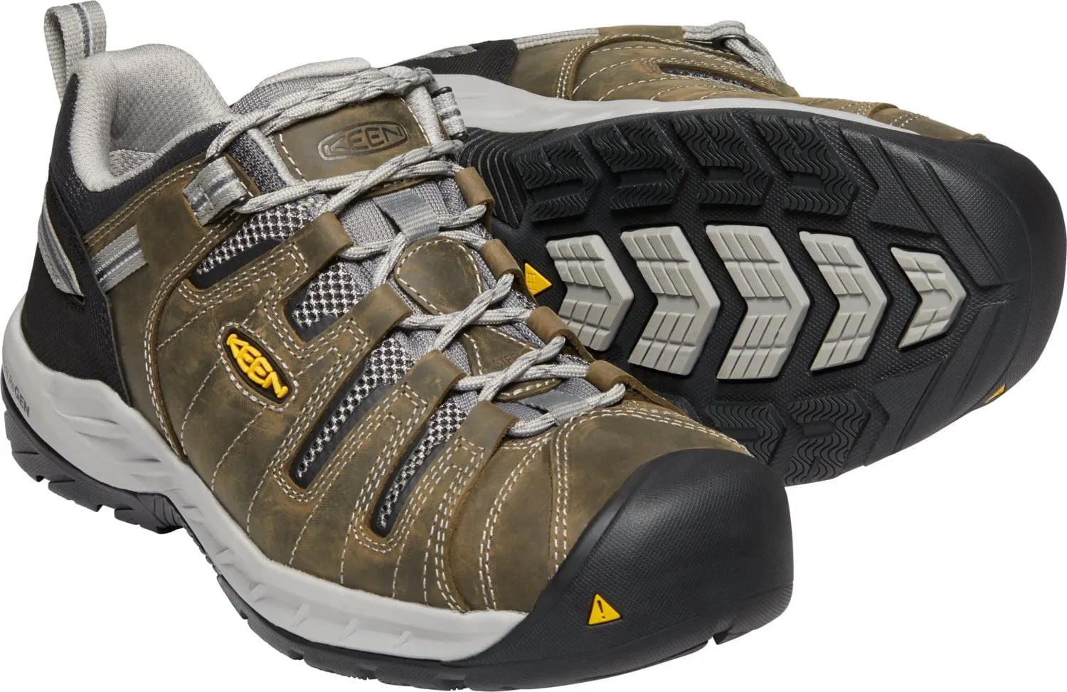 Keen Utility Mens Flint II Gargoyle/Paloma Leather Work Shoes