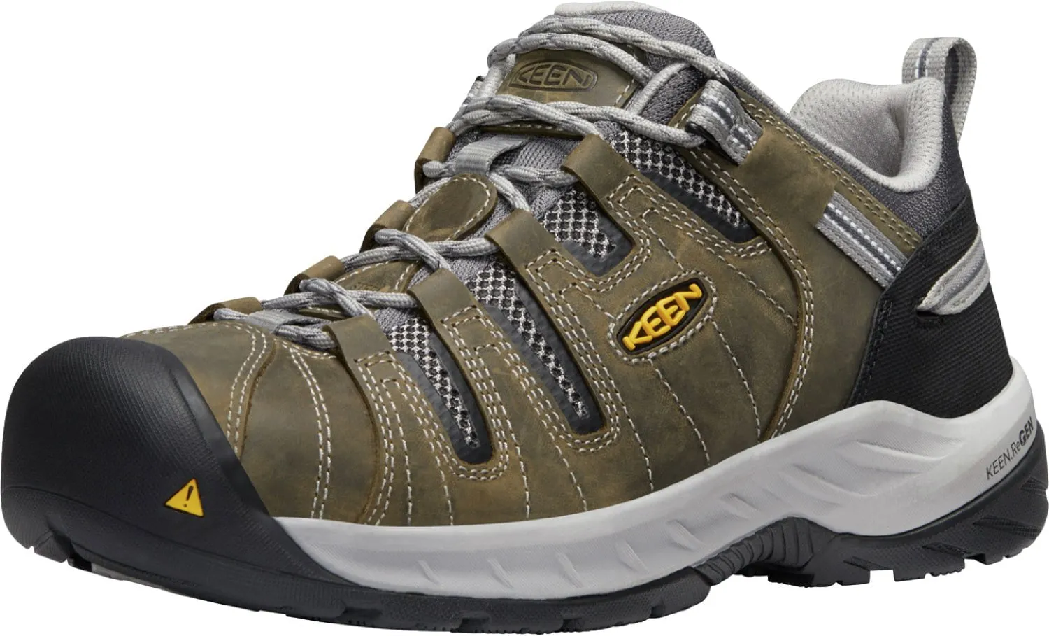 Keen Utility Mens Flint II Gargoyle/Paloma Leather Work Shoes