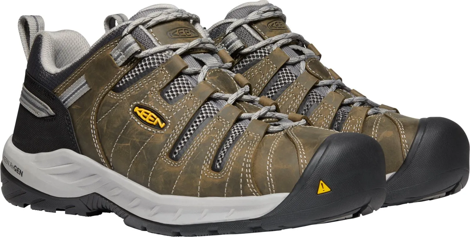 Keen Utility Mens Flint II Gargoyle/Paloma Leather Work Shoes