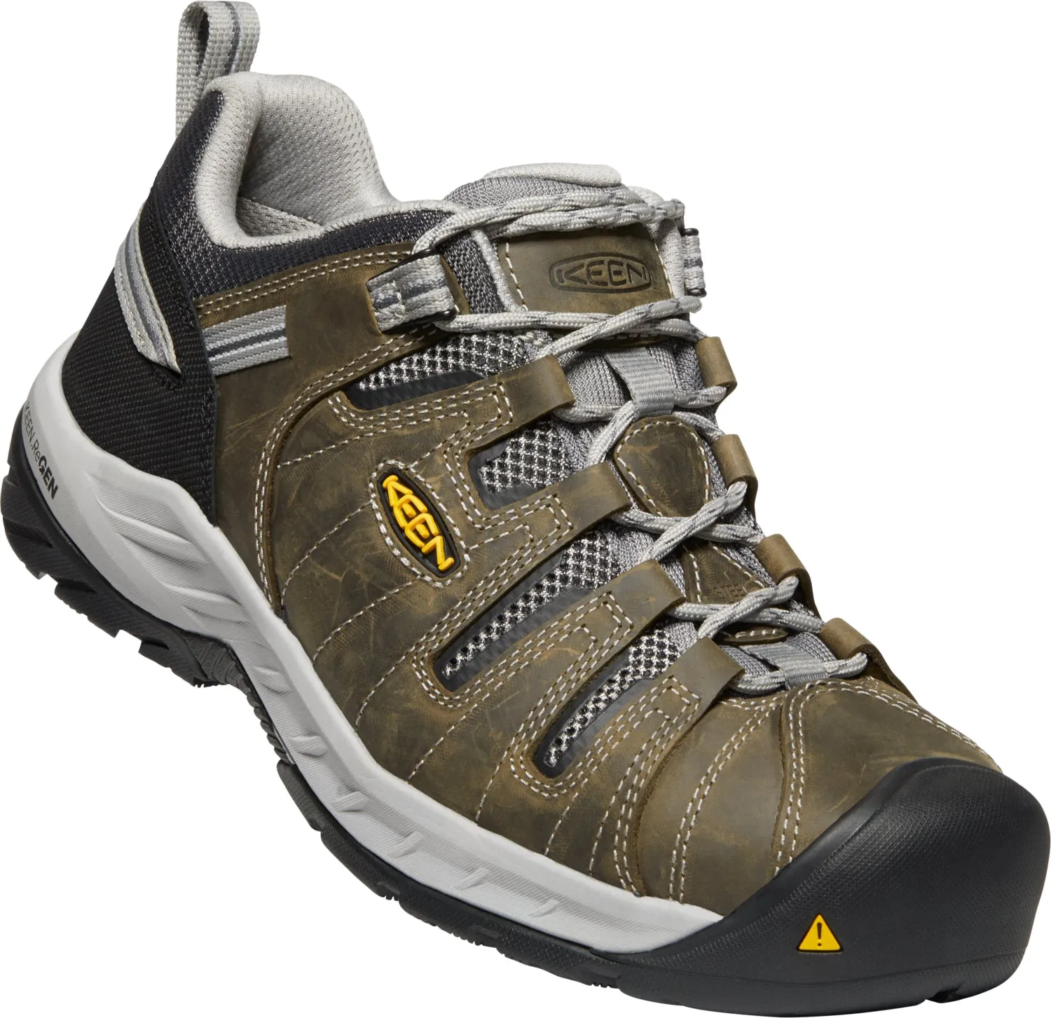 Keen Utility Mens Flint II Gargoyle/Paloma Leather Work Shoes