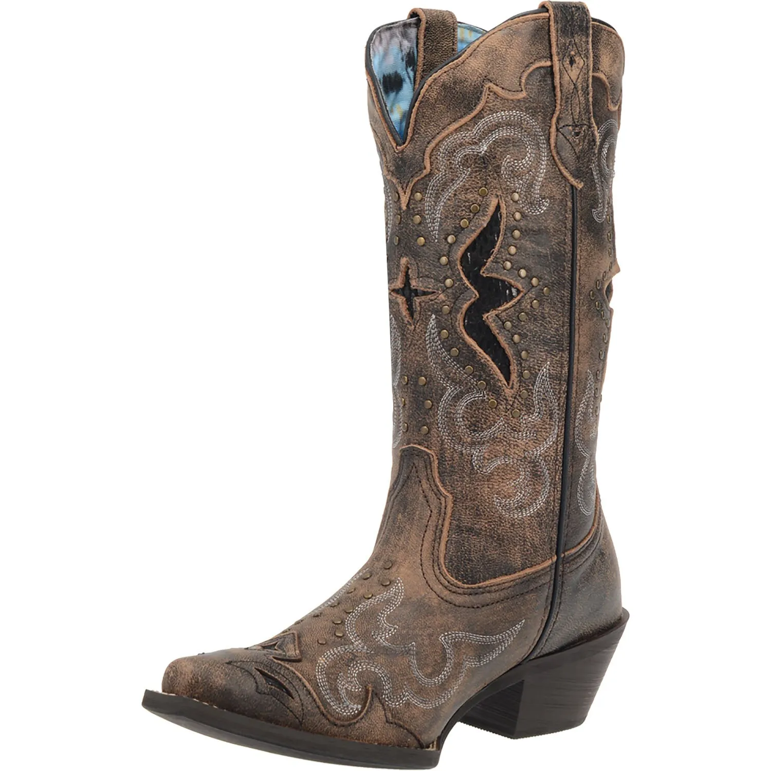 Laredo Womens Lucretia Cowboy Boots Leather Black/Tan