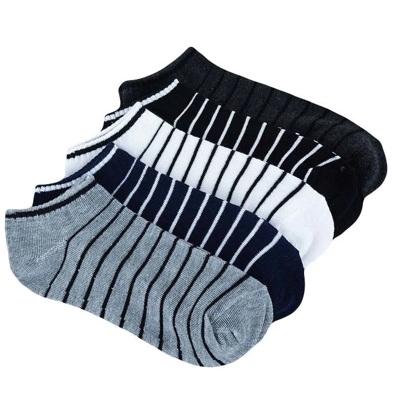 Men Sock 10 pieces =5 Pairs /lot Package Male Summer Light Socks Stripe Cotton Short Sock Wholesale Couples Socks Sale