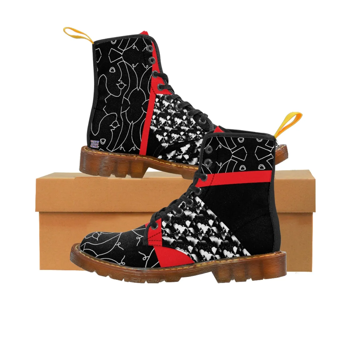 Men's Canvas Boots CHERRY & BLACK