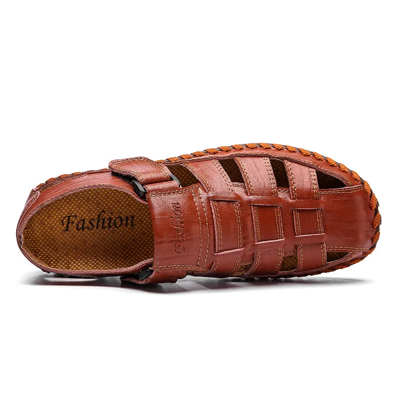 Men's Sandals Genuine Leather Outdoor Summer Handmade Men slippers Shoes