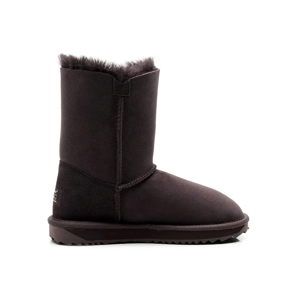 MUBO UGG Women Button Classic UGG BOOTS - Chocolate