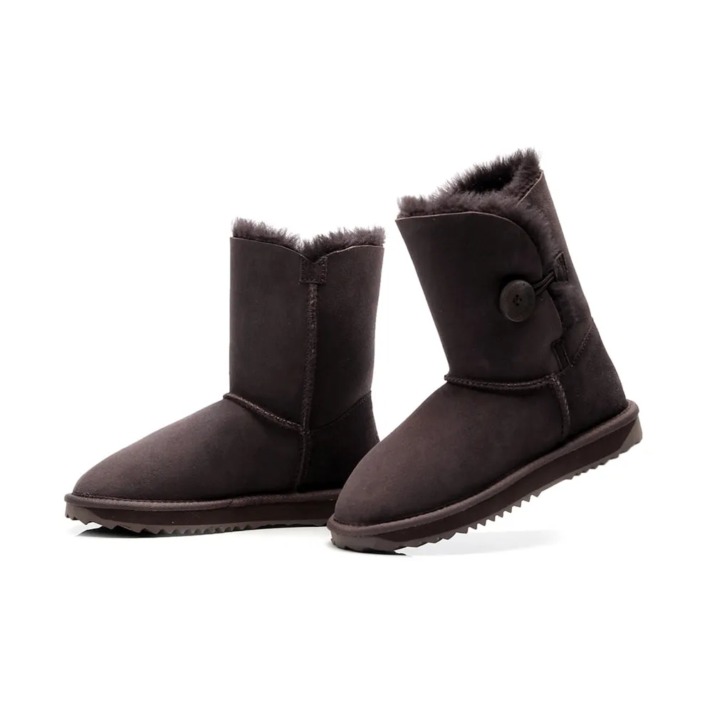 MUBO UGG Women Button Classic UGG BOOTS - Chocolate