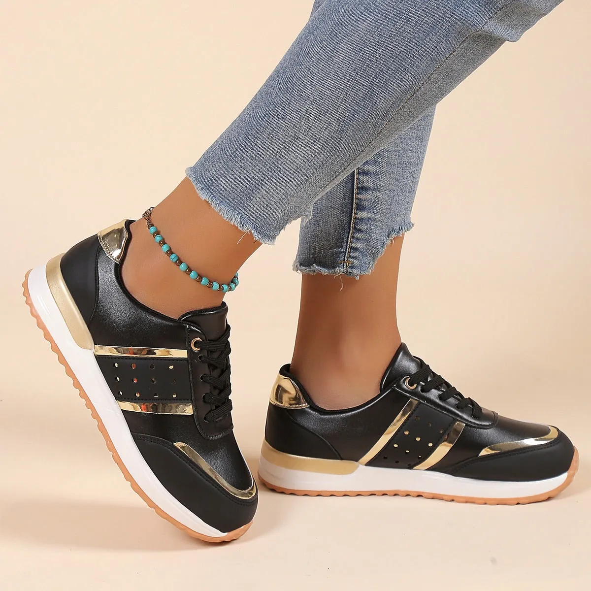 OCW Orthopedic Women Shoes Leather Breathable Comfy Summer Platform Sneakers