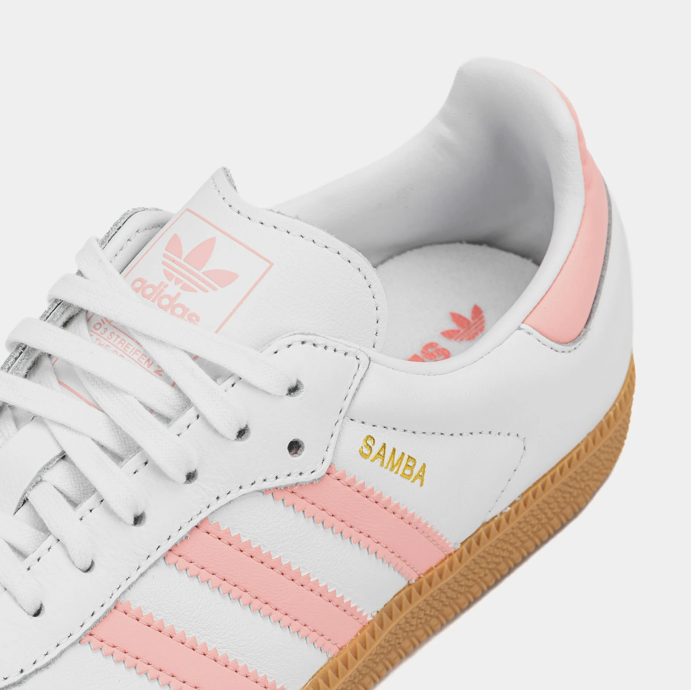 Samba OG Grade School Lifestyle Shoes (White/Coral Pink)