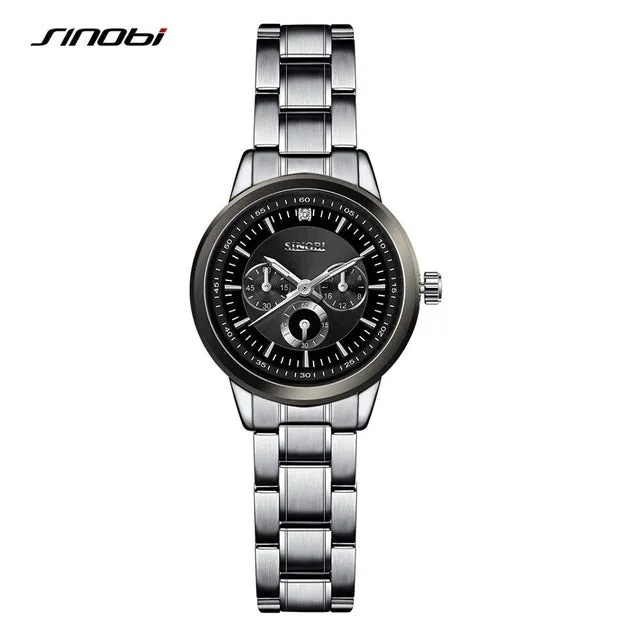 SINOBI Women's Bracelet Fashion Steel Wrist Watches Luxury Brand Geneva Quartz Clock Ladies Wristwatch Relojes Mujer Saatler