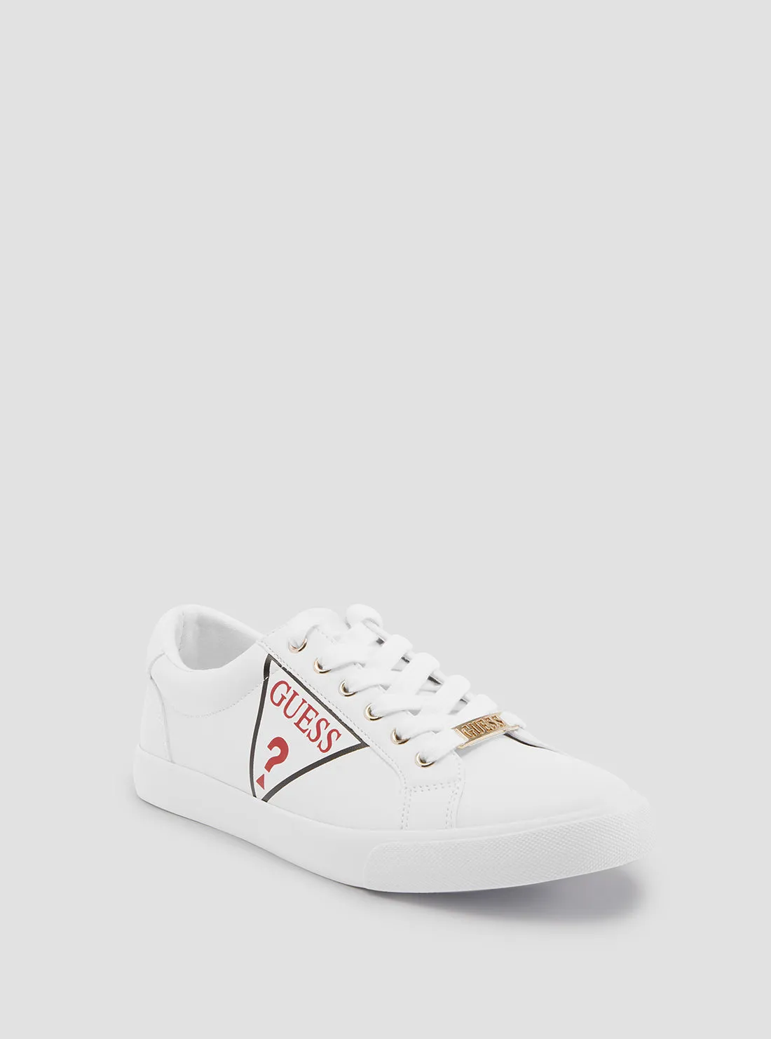 White Cast Low Top Logo Sneakers