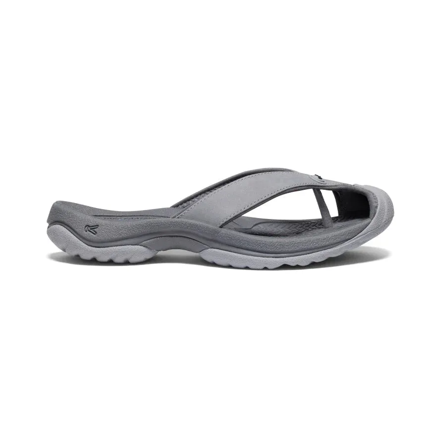 Women's Keen Waimea Leather Flip Flop Color: Alloy/Black